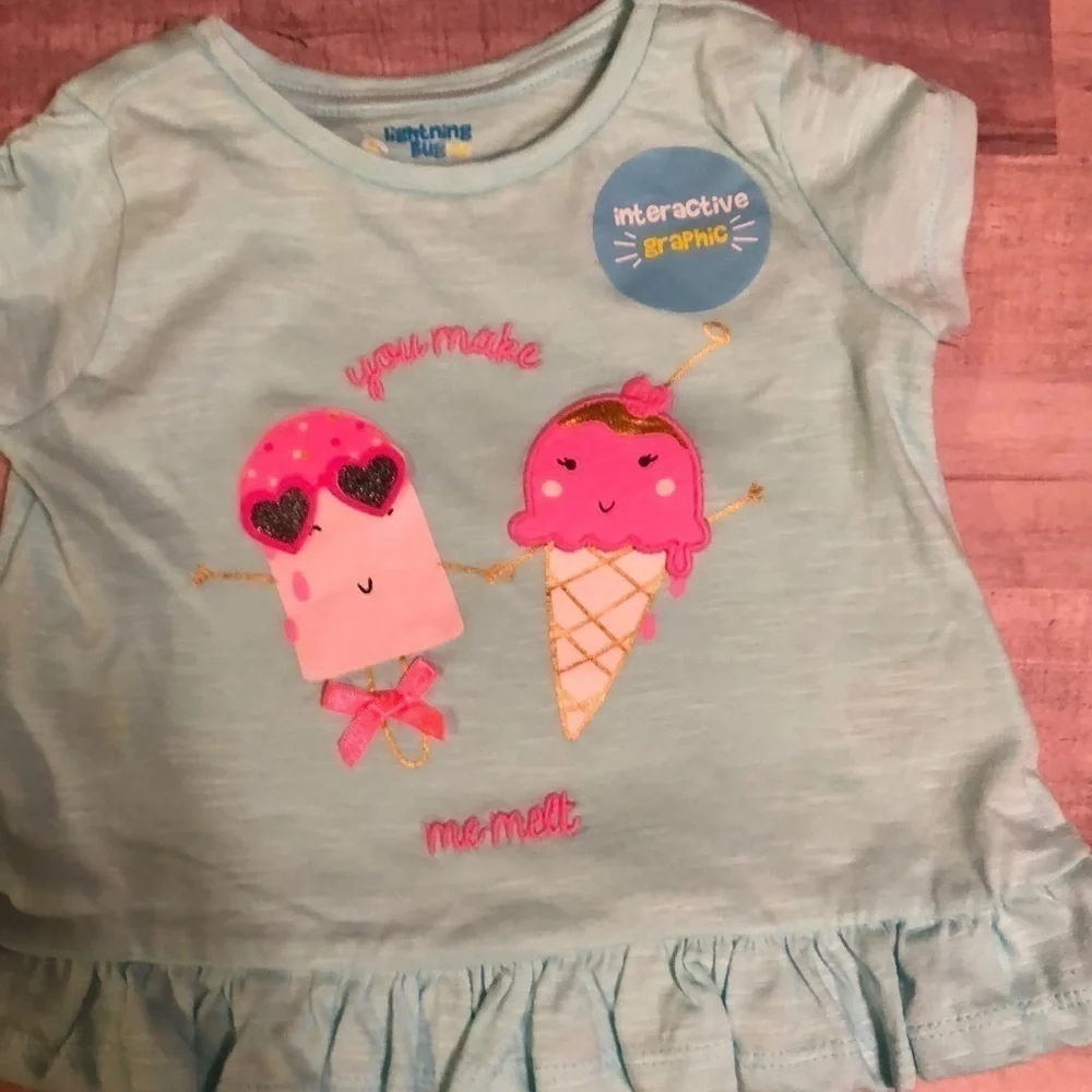 Lightening (new)bug infant short set, size 12 mo